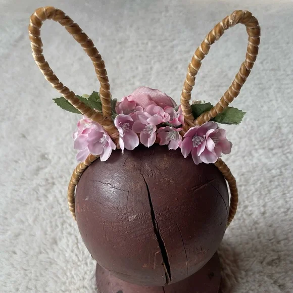 English Rose Garden Velvet Bunny Ear Headband